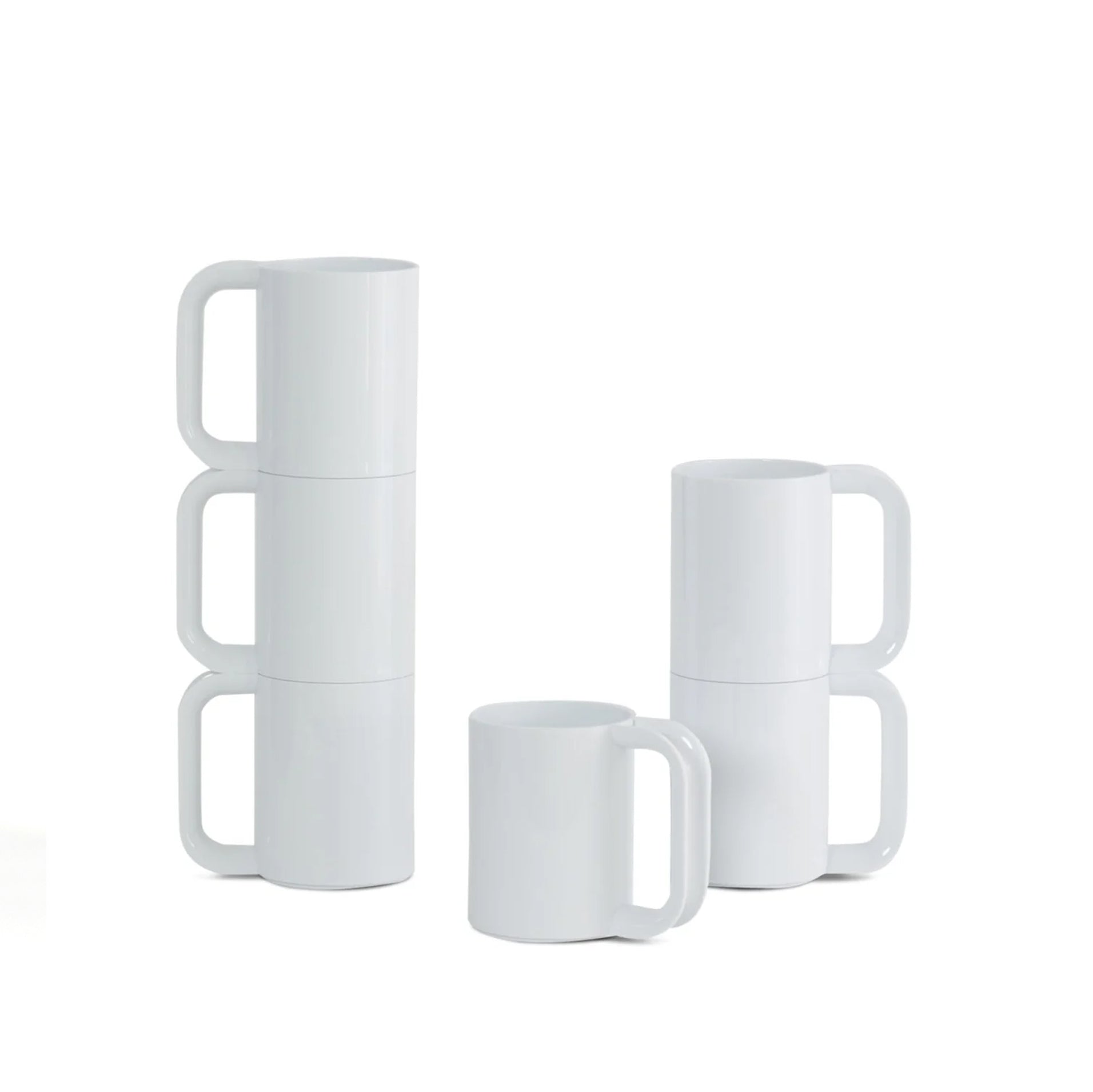 Heller Max Dinnerware│Mugs set/6 White│Hellerware│art. HWM-WH06│vooraanzicht met witte achtergrond