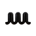 Heller Swell Wandkapstok Zwart│art. 2303-02│vooraanzicht met witte achtergrond
