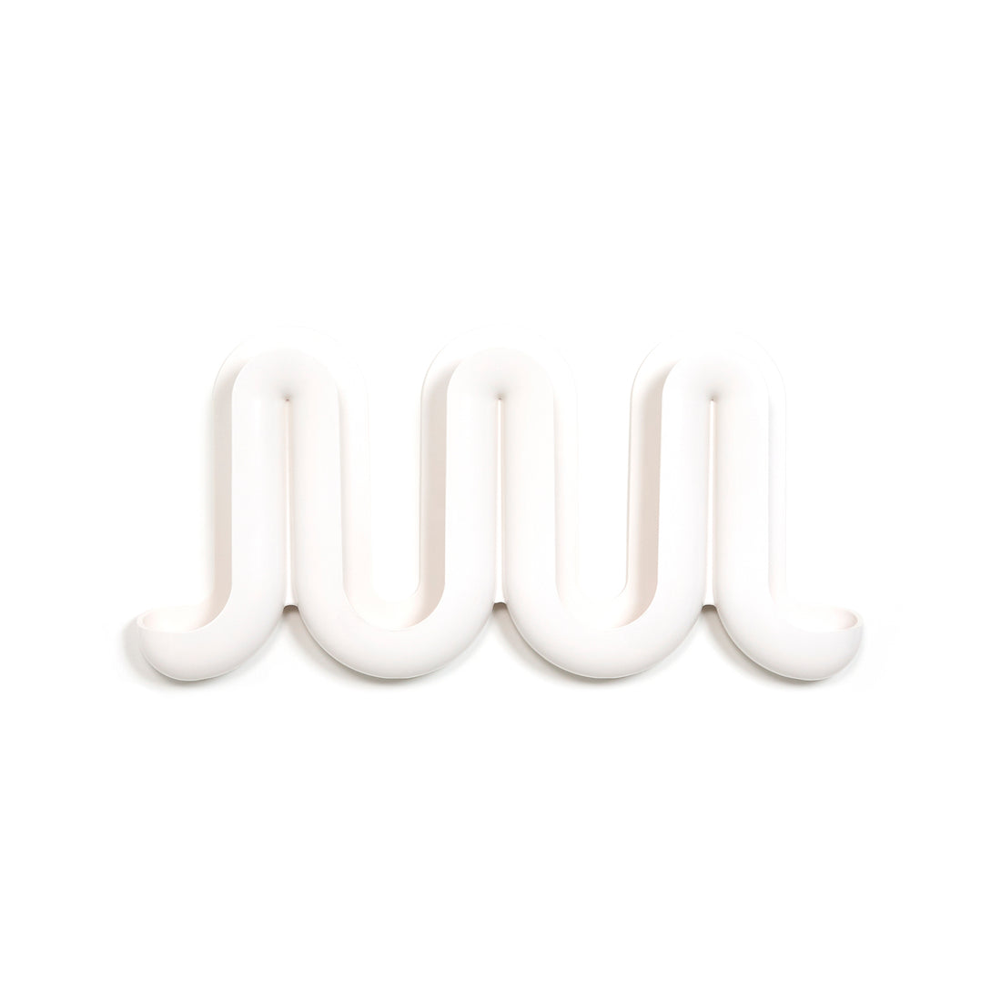 Heller Swell Wandkapstok Wit - vooraanzicht met witte achtergrond.