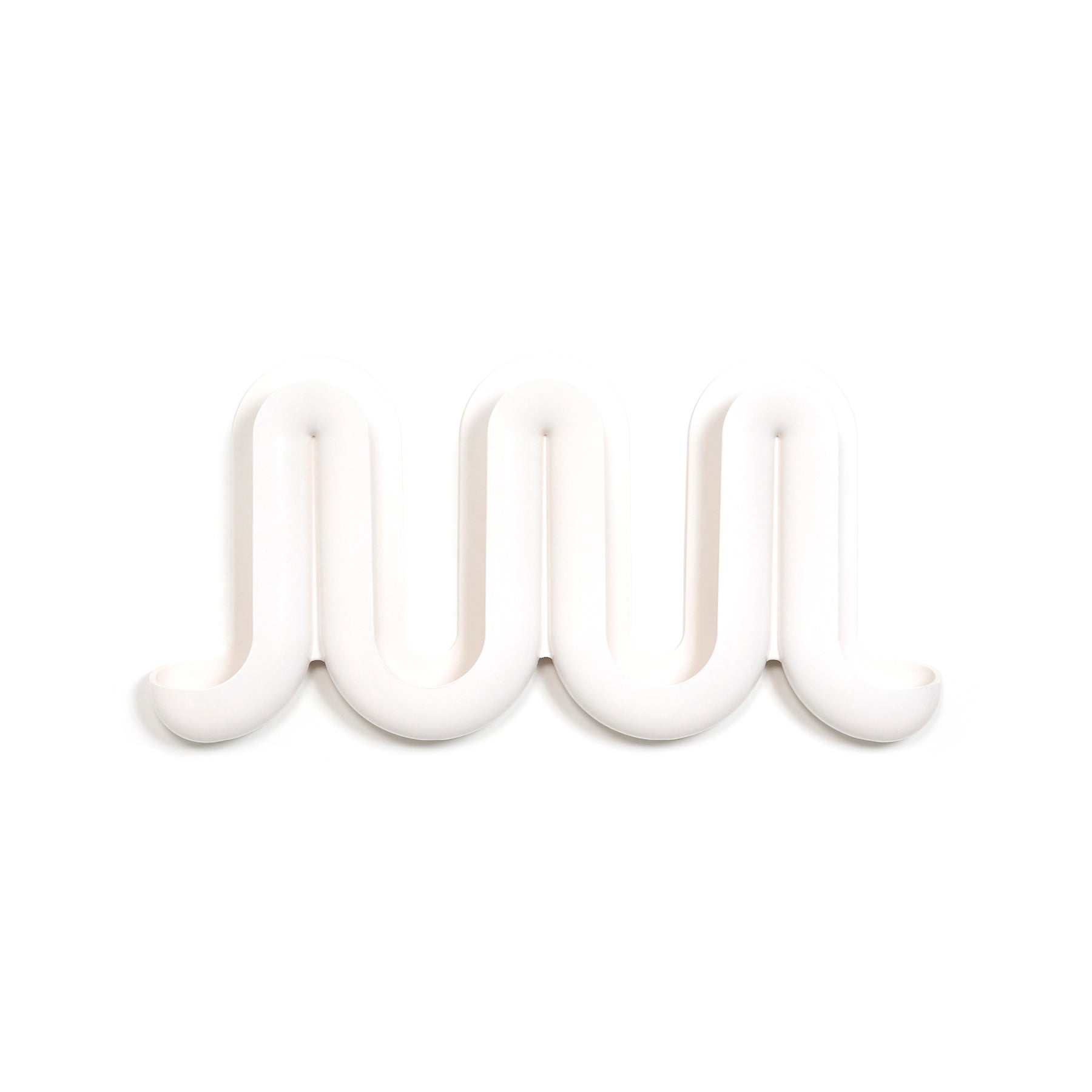 Heller Swell Wandkapstok Wit - vooraanzicht met witte achtergrond.