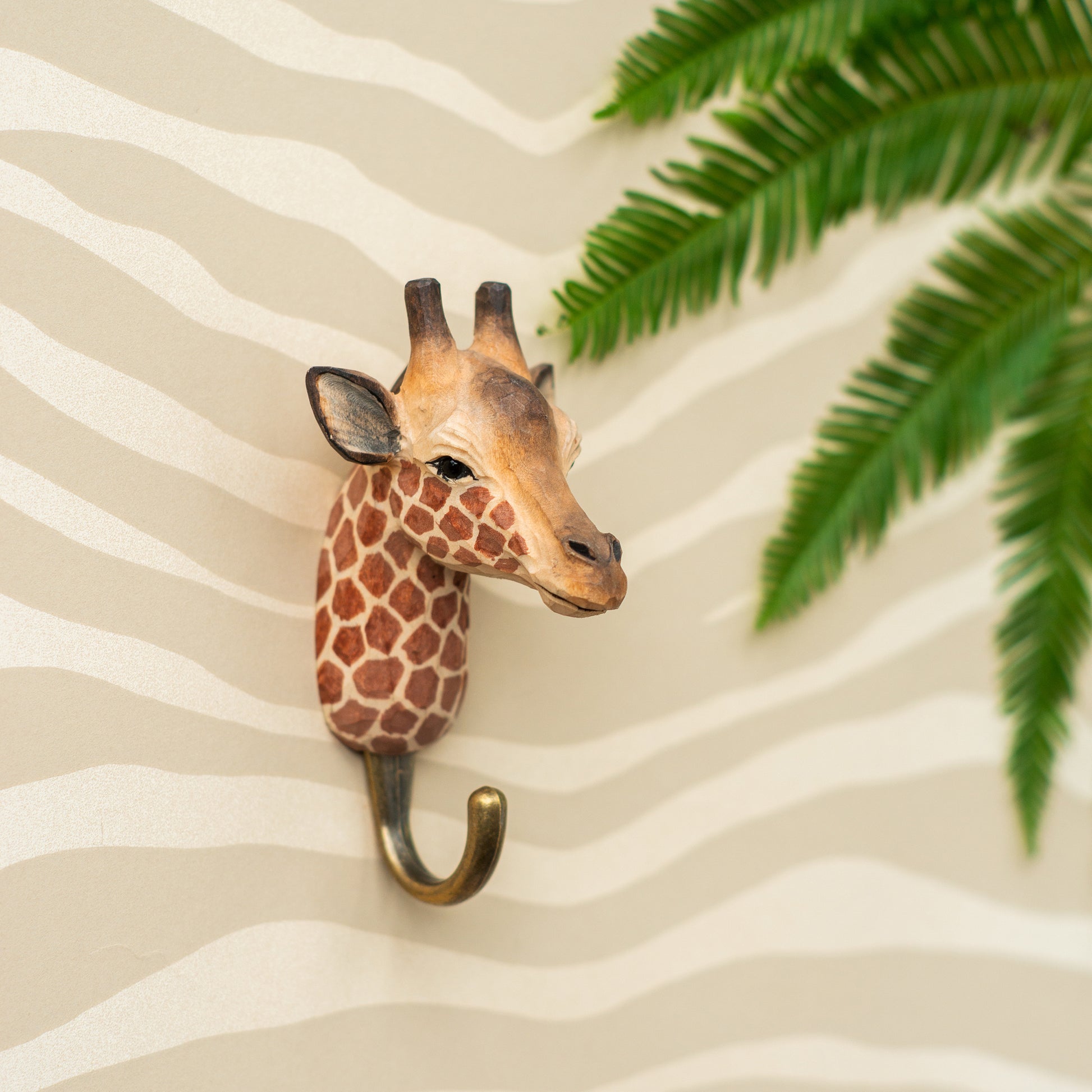 Kapstok Giraffe Wildlife Garden│art. WG4534│tegen wand met zebramotief