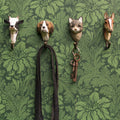 Kapstok Animals Wildlife Garden│vooraanzicht paard, kat, hond en koe op rij tegen wand met behang