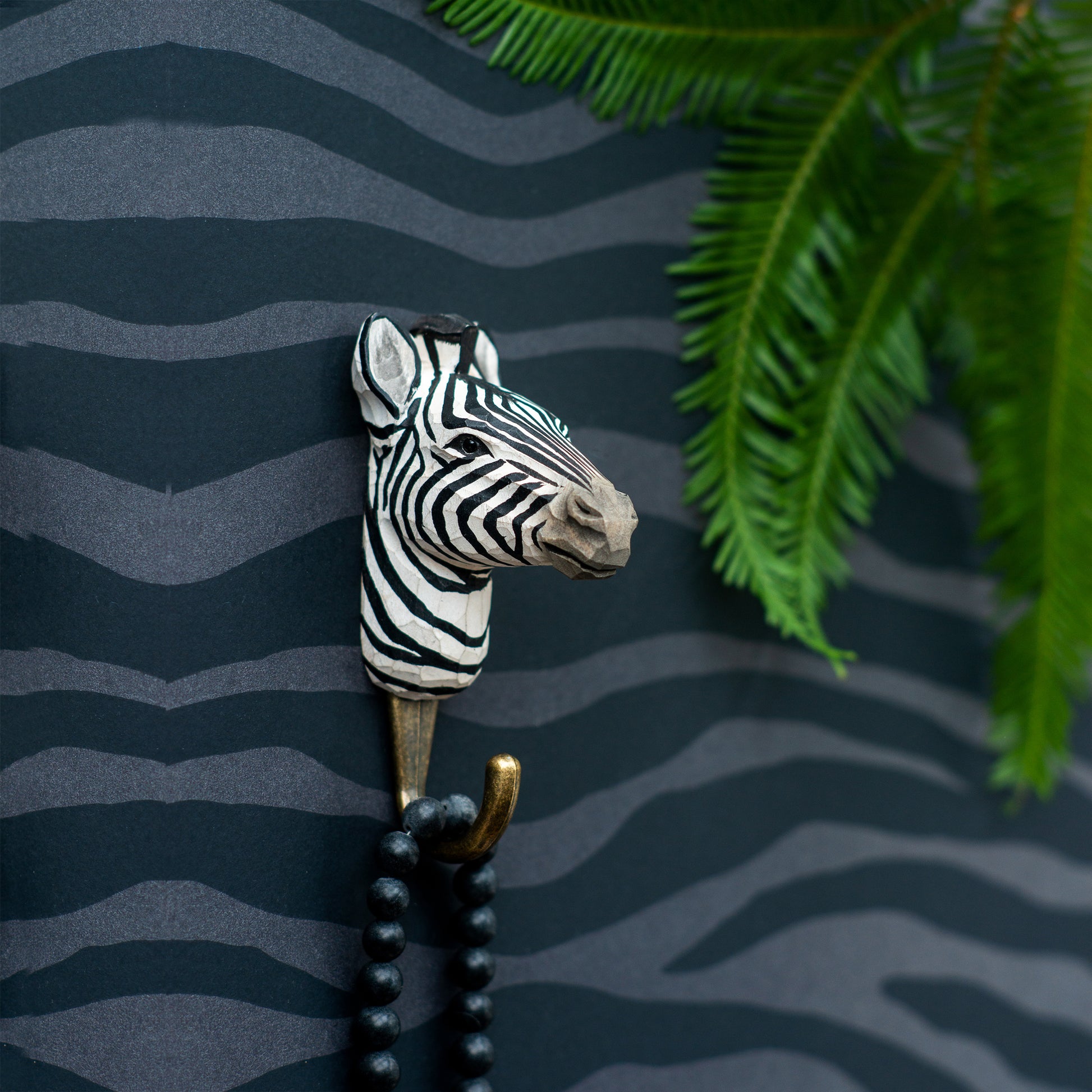 Kapstok Zebra Wildlife Garden│art. WG4541│tegen wand met zebramotief