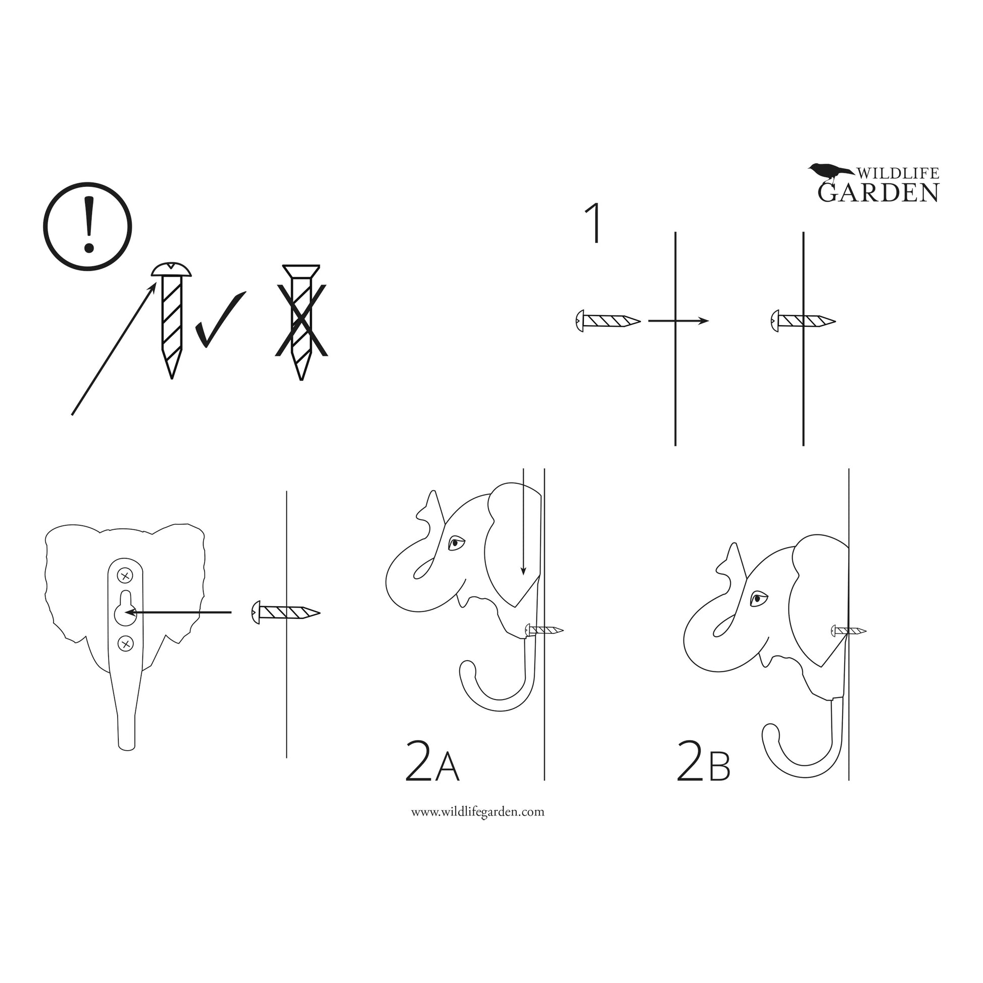 Wandhaak Dieren Wildlife Garden│Gebruiksaanwijzing Ophangsysteem