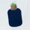 Warmwaterkruik Katoen Blauw Suite702│schuin links met witte achtergrond│art. HWBBL