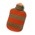 Warmwaterkruik Katoen Camel-Rood Suite702│liggend schuin met witte achtergrond│art. HWBVECA