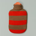 Warmwaterkruik Katoen Camel-Rood Suite702│liggend recht met grijze achtergrond│art. HWBVECA