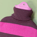 Warmwaterkruik Katoen Paars-Roze Suite702│detail bovenkant│art. HWBPIPL