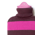 Warmwaterkruik Katoen Paars-Roze Suite702│detail bovenkant katoenen hoes │art. HWBPIPL