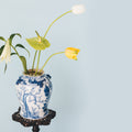 Flower Constellation RVS Large│House of Thol│bovenaanzicht op vaas Delftsblauw