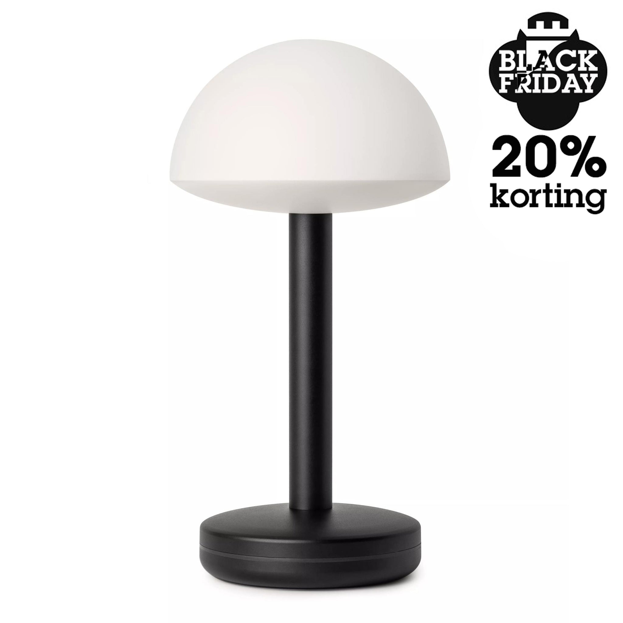 Humble Bug Oplaadbare tafellamp Frosted Zwart│Black Friday 20% Korting│art. HUMTL00304