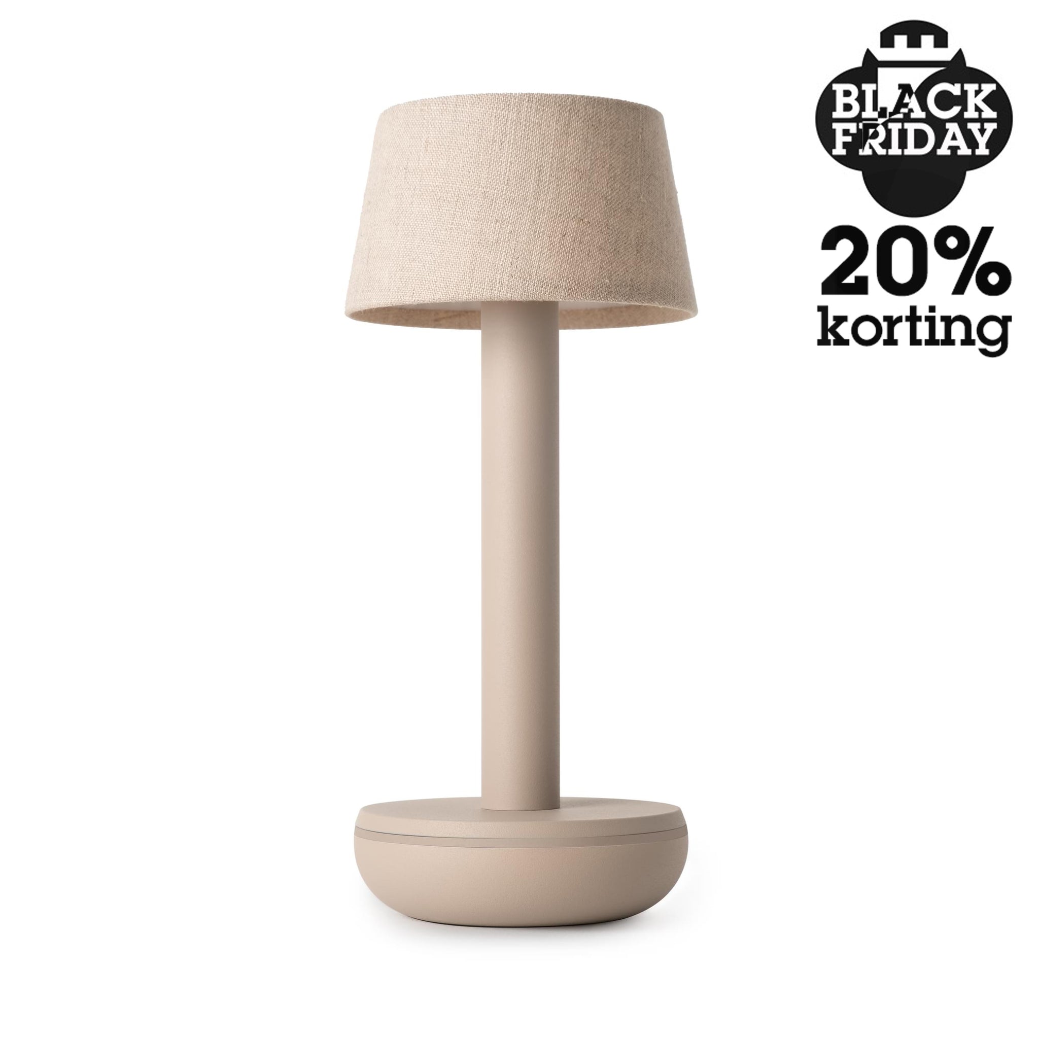 Humble Two Oplaadbare Tafellamp Beige-Beige Linnen│Draadloos│art. HUMTL00214│Black Friday 20% Korting