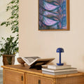 Humble Two Oplaadbare Tafellamp Cobalt Blue│op rotan dressoir│art. HUMTL00219