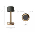 Humble Two Oplaadbare Tafellamp Beige-Beige Linnen│Draadloos│art. HUMTL00214│afmeting en functie toetsen