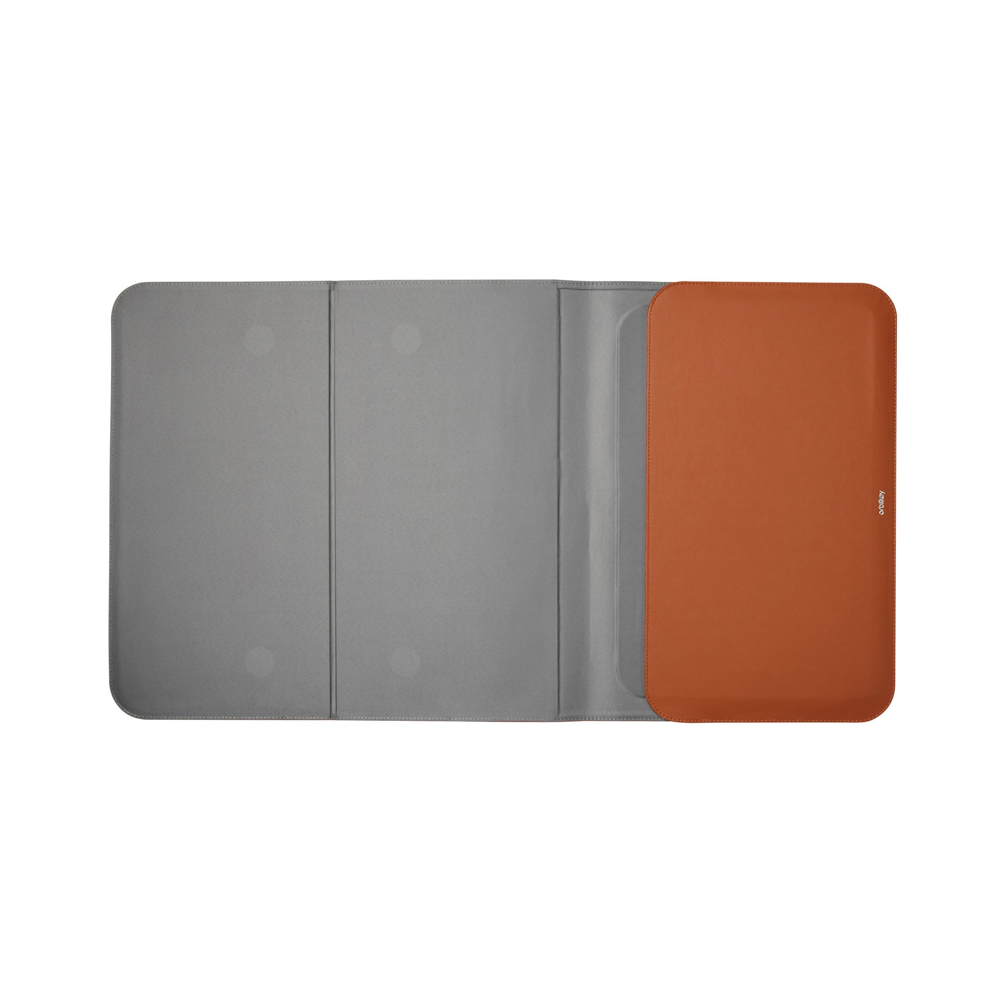 Hybrid Laptop Sleeve 14" Terracotta│Orbitkey│art. WH41-TER-105│bovenaanzicht opengevouwen