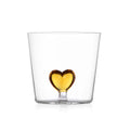 Tumbler Cuore Ichendorf Milano│Drinkglas Hart Geel│art. 352.391│vooraanzicht met witte achtergrond