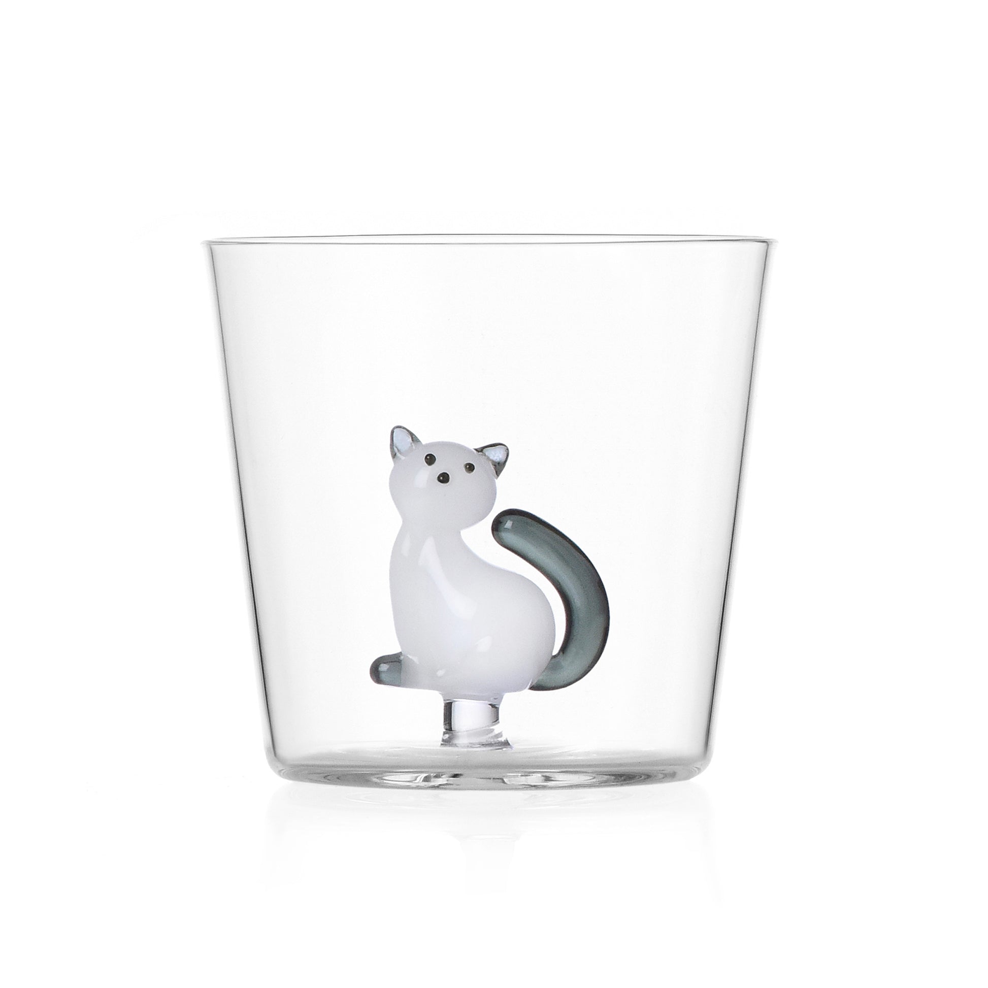 Tumbler Tabby Cat│Drinkglas met Kat Ichendorf Milano│art. 352.090.07│vooraanzicht met witte achtergrond