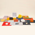 Houten Dieren Gekleurd Floris Hovers│Ikonic│art. 190202│groep alle dieren op textiel