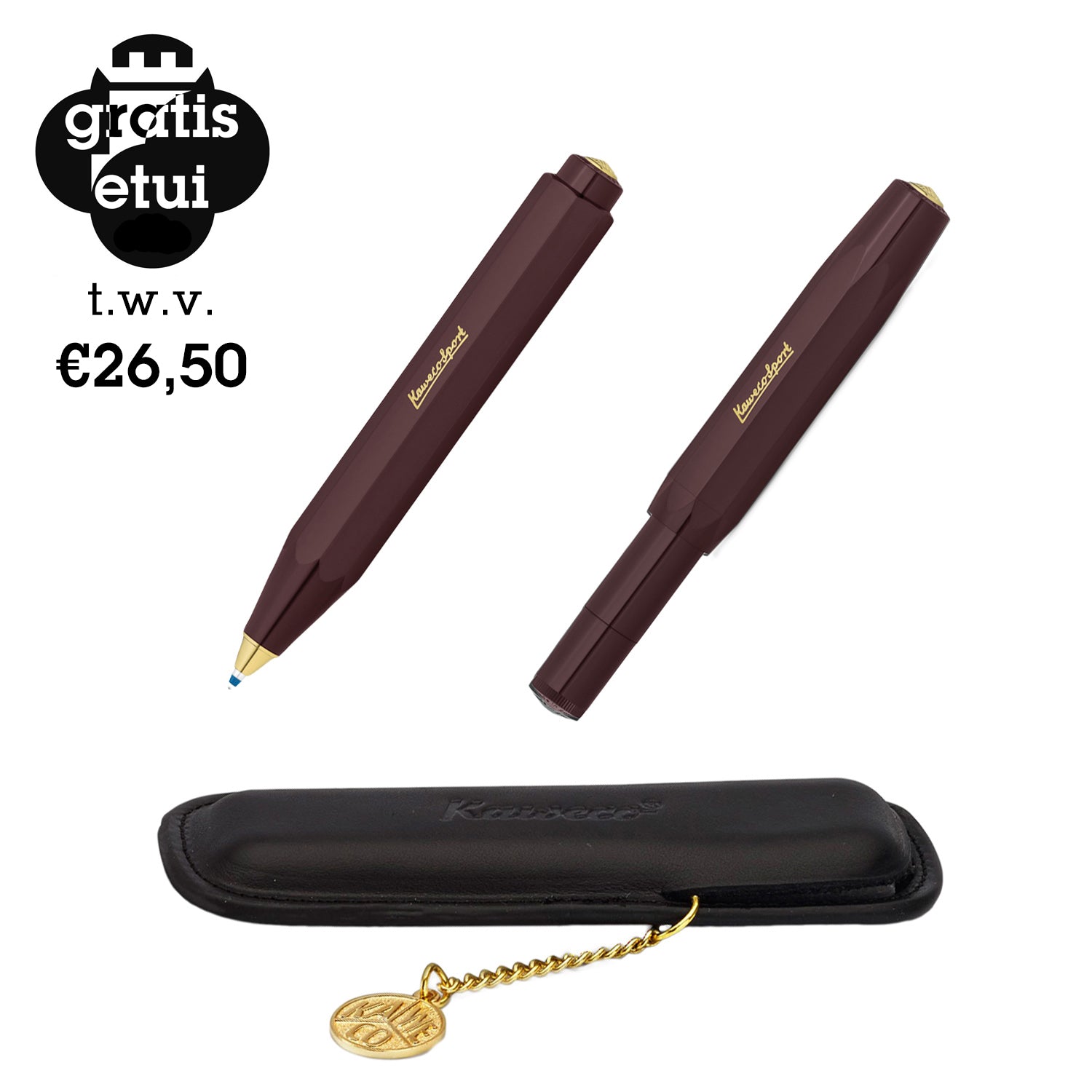 Kaweco Classic Sport Aanbieding Bordeaux│art. 1511921│Balpen en Vulpen met Gratis Etui