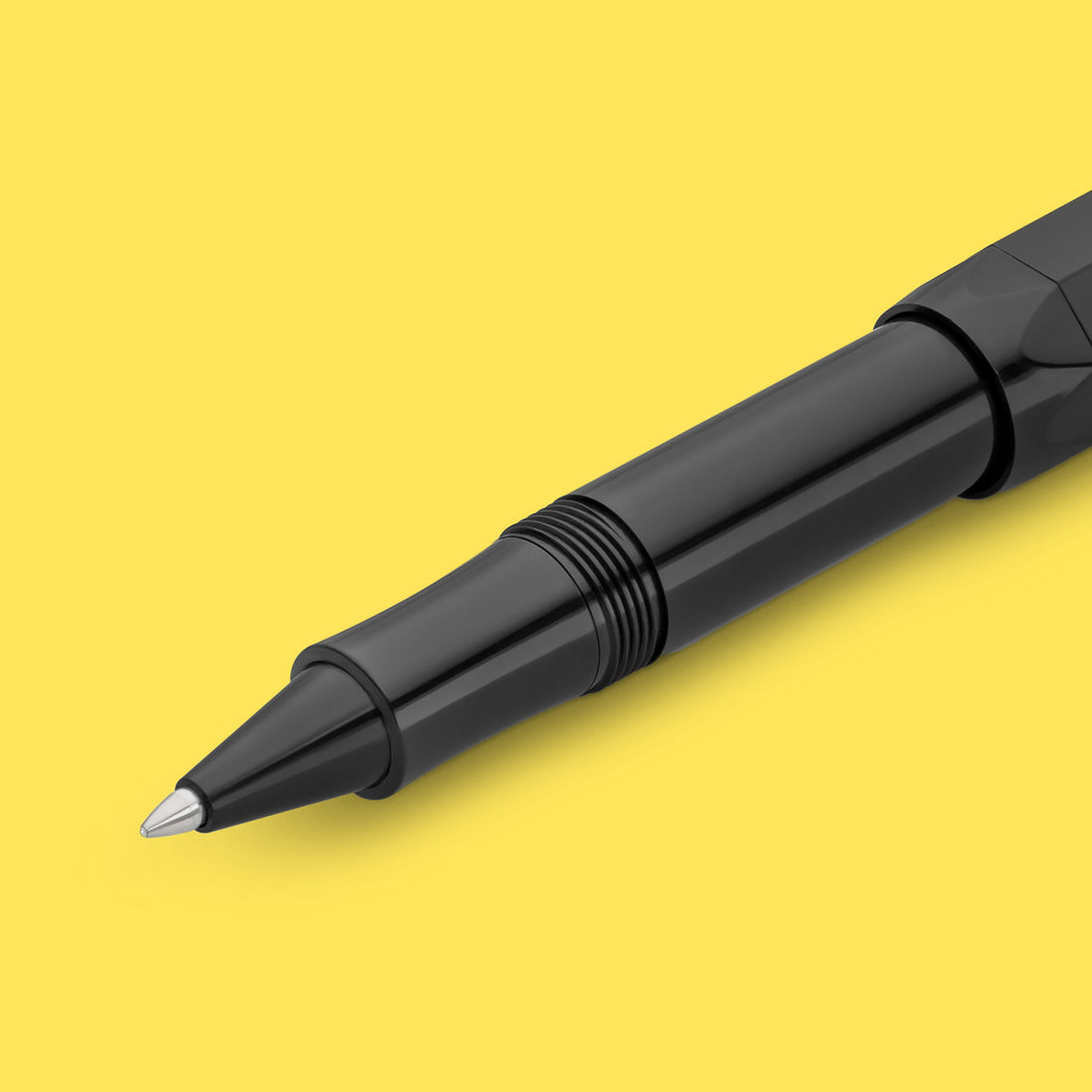 Kaweco Classic Sport Rollerball Zwart│art. 1510032│liggend met dop op achterzijde