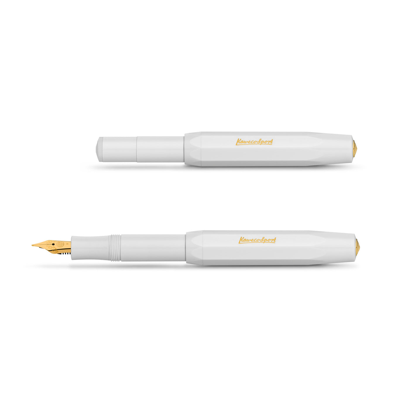 Kaweco Classic Sport Vulpen Wit│art. 151002│gesloten en met dop op huls