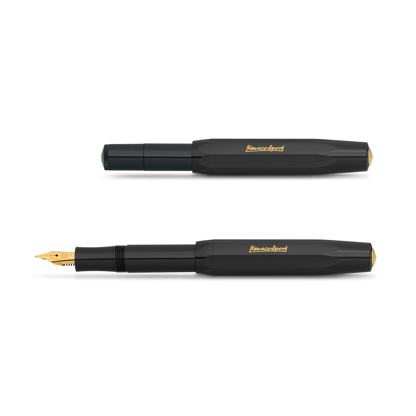 Kaweco Classic Sport Vulpen Zwart│art. 1510000│gesloten en geopend
