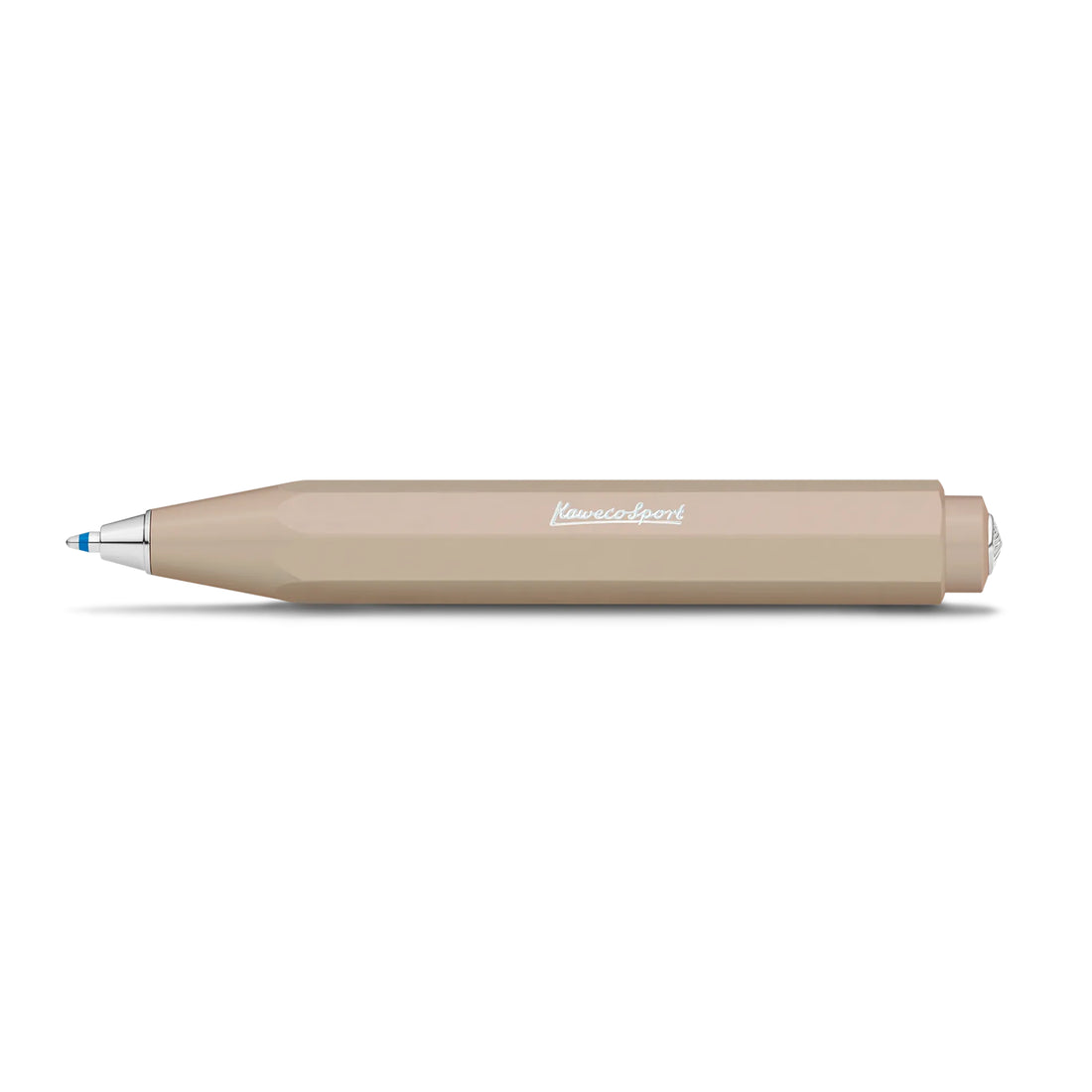 Kaweco Skyline Sport balpen in macchiato, liggend met de schrijfpunt naar buiten.