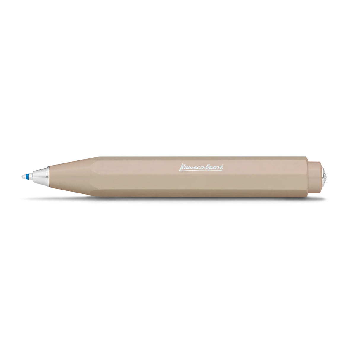 Kaweco Skyline Sport balpen in macchiato, liggend met de schrijfpunt naar buiten.