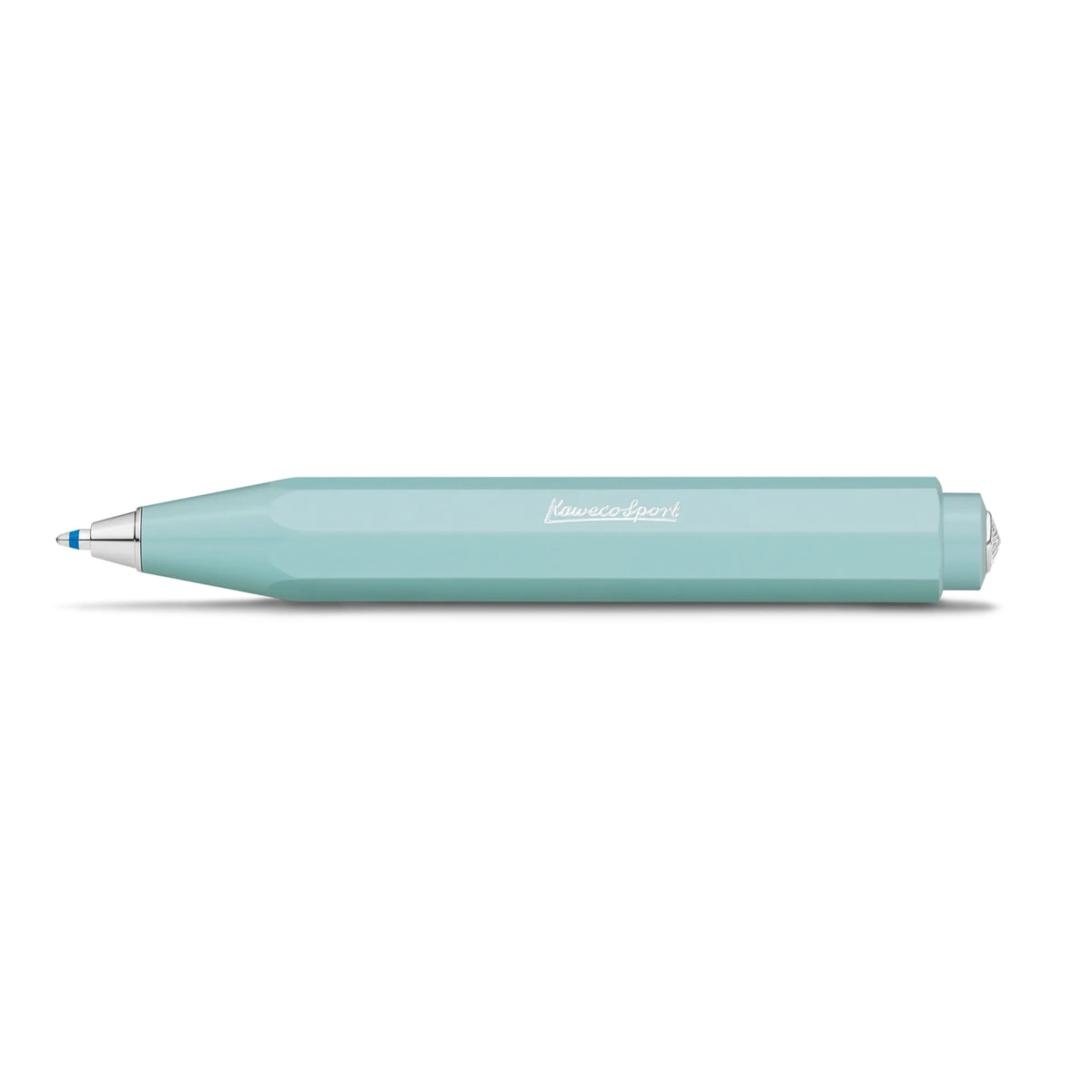 Kaweco Skyline Sport balpen in mint, liggend met de schrijfpunt naar buiten.