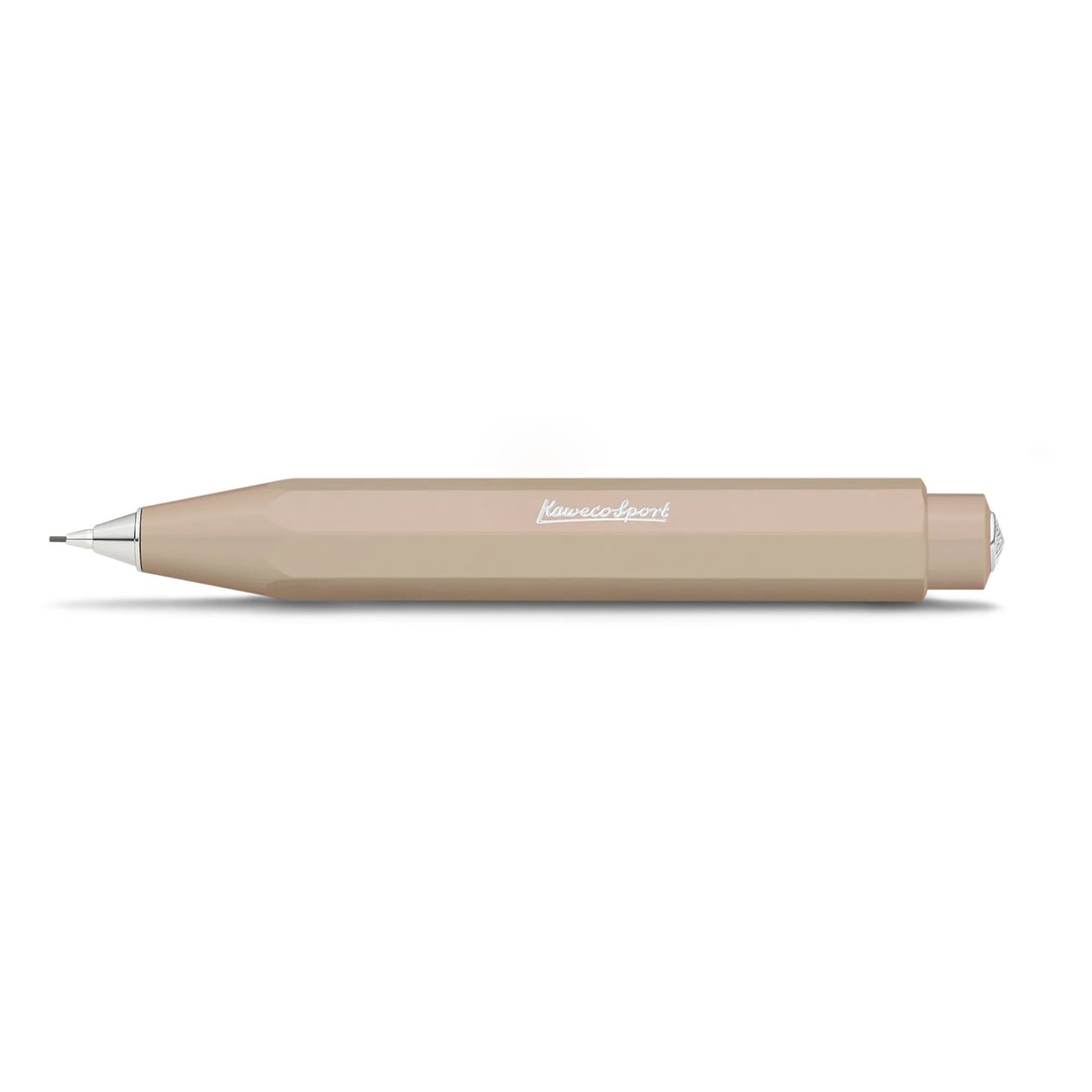 Kaweco Skyline Sport vulpotlood in macchiato, liggend met de schrijfpunt naar buiten.
