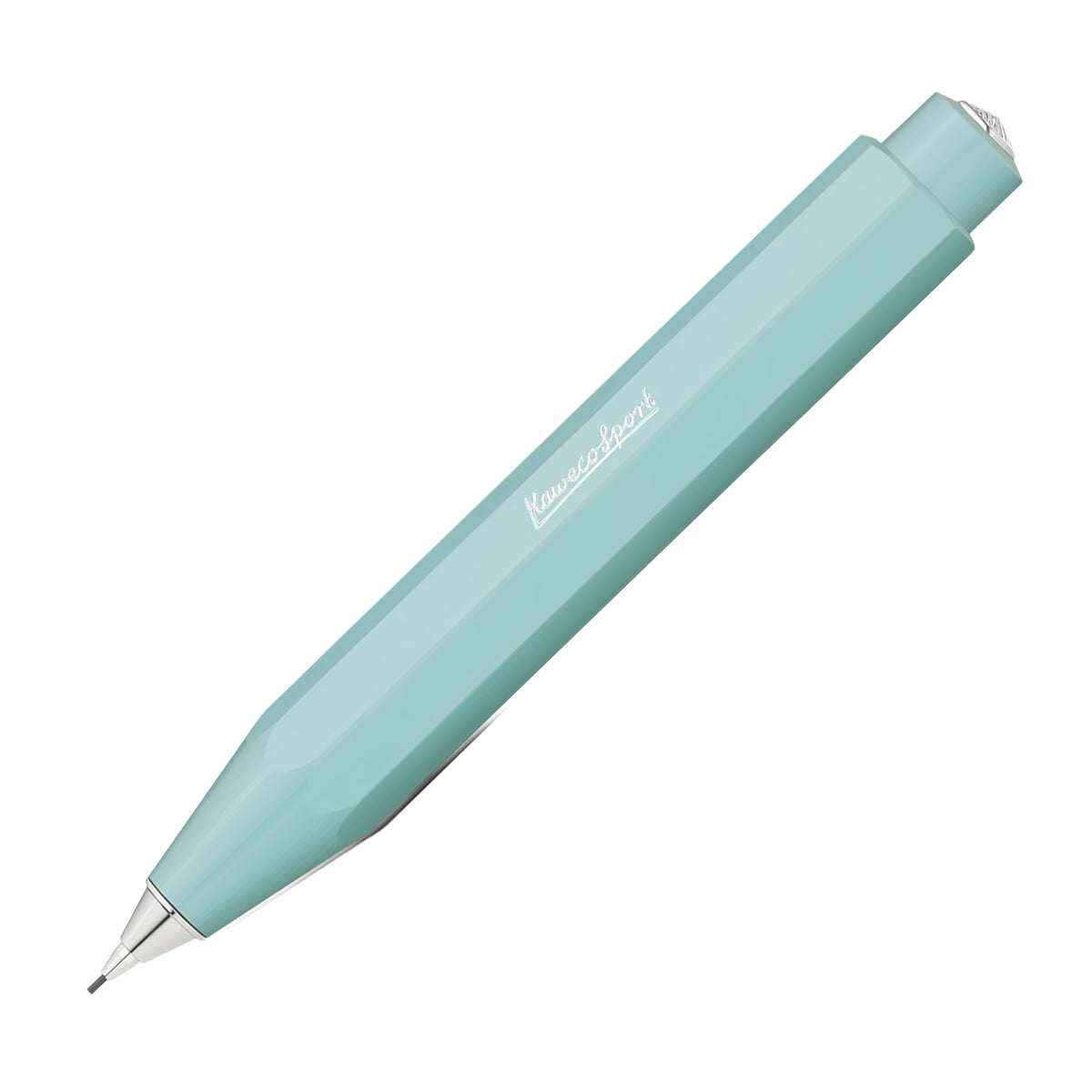 Kaweco Skyline Sport vulpotlood mint, schuin van de zijkant gezien.