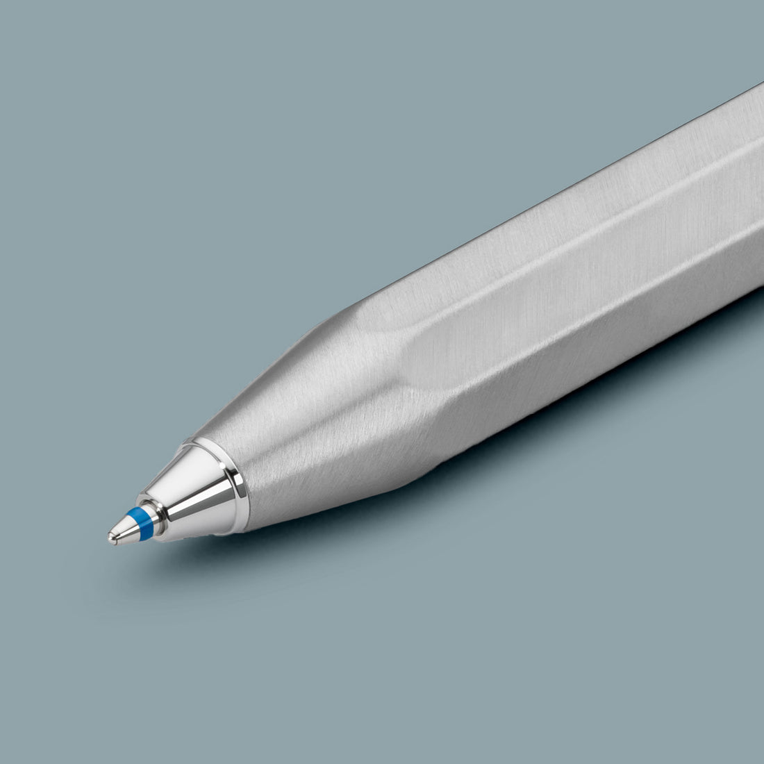 Kaweco Steel Sport Balpen│RVS│art. 1511404│vooraanzicht schuin