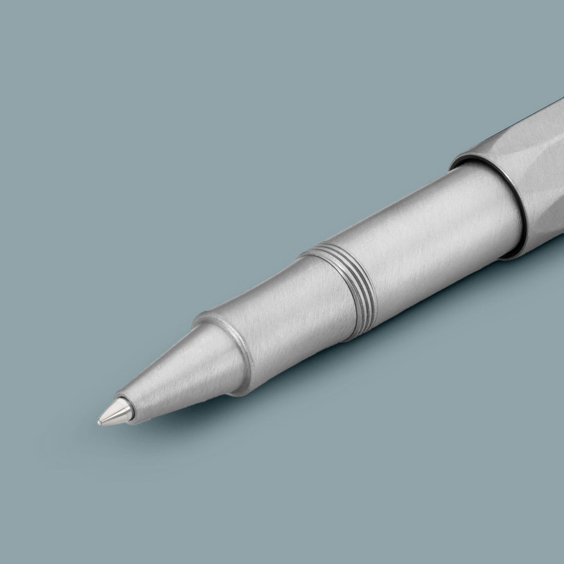 Kaweco Steel Sport Roller Ball│RVS│art. 1511403│vooraanzicht schuin