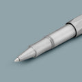 Kaweco Steel Sport Roller Ball│RVS│art. 1511403│detail schrijfpunt met grijze achtergrond