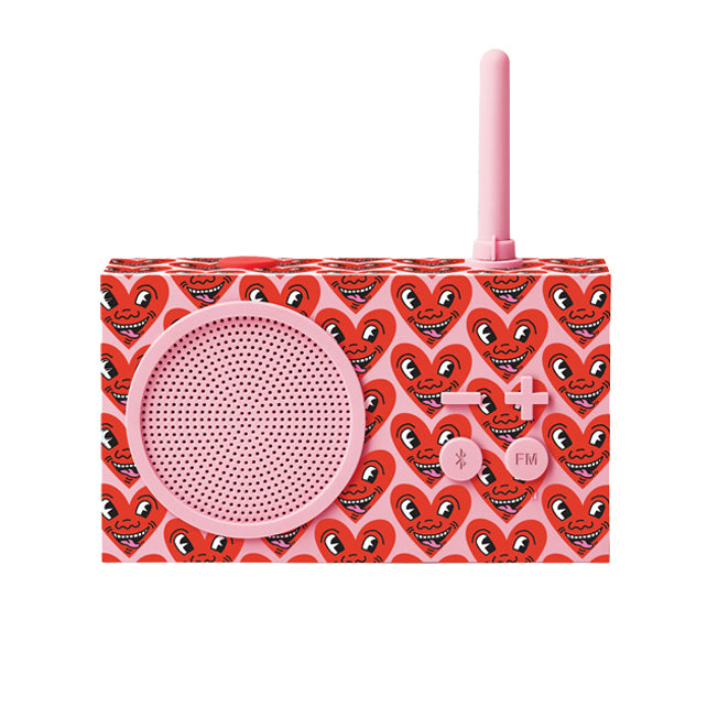 Keith Haring X Lexon Gift Set Heart Pink│art. LBKH01-CP│Tykho Radio met witte achtergrond