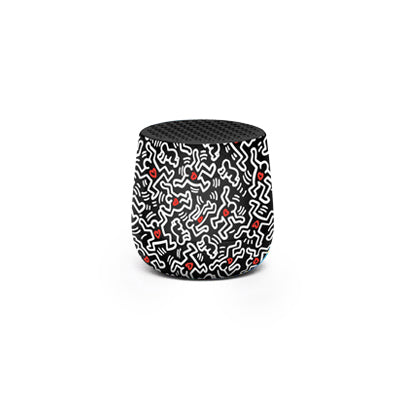 Keith Haring X Lexon Gift Set Love Black│art. LBKH01-BN│Mino Bluetooth Speaker met witte achtergrond