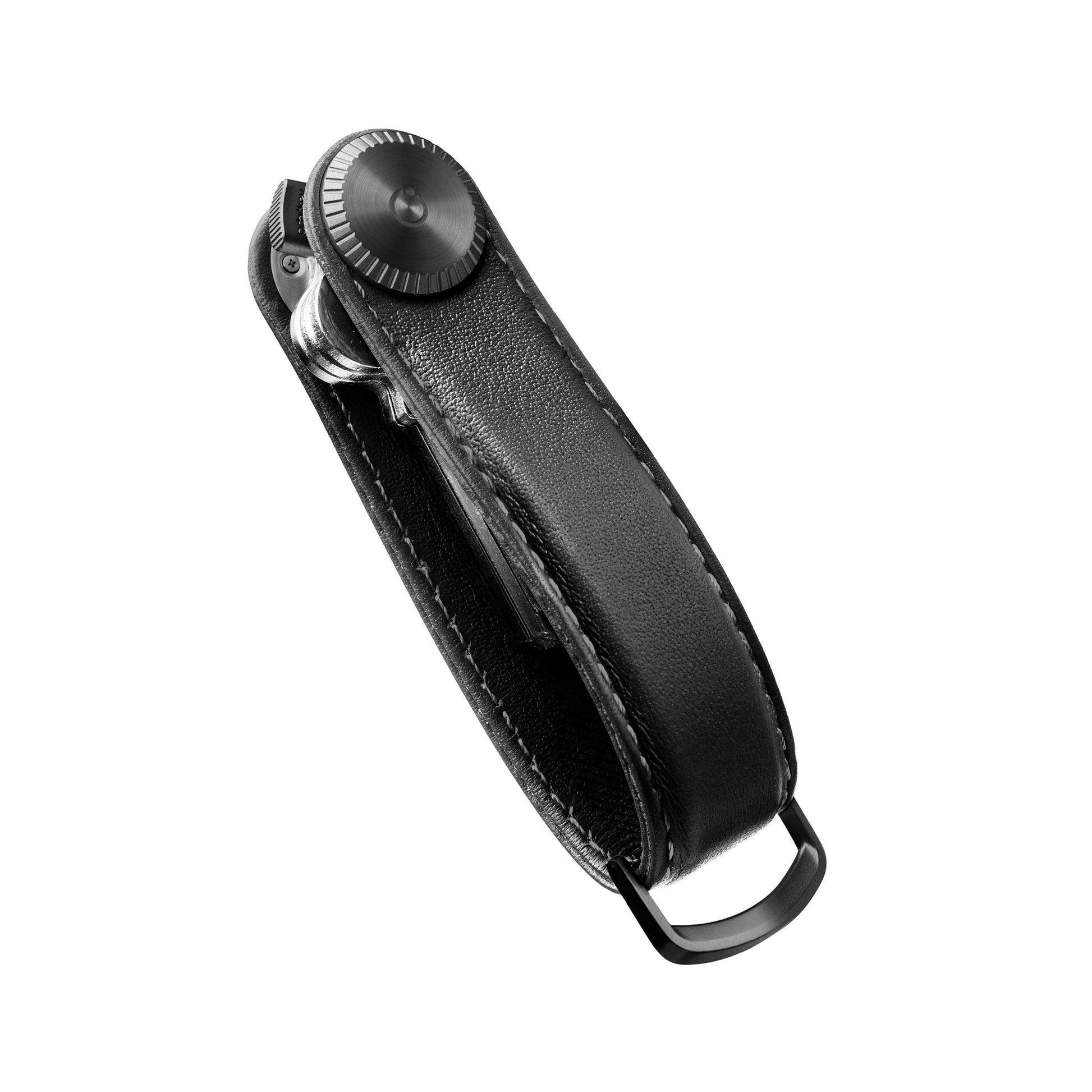 Orbitkey Sleutelhouder Pro Blackout│Key Organiser│art. KPR1-BKT-101│zijkant schuin met ingevouwen sleutels