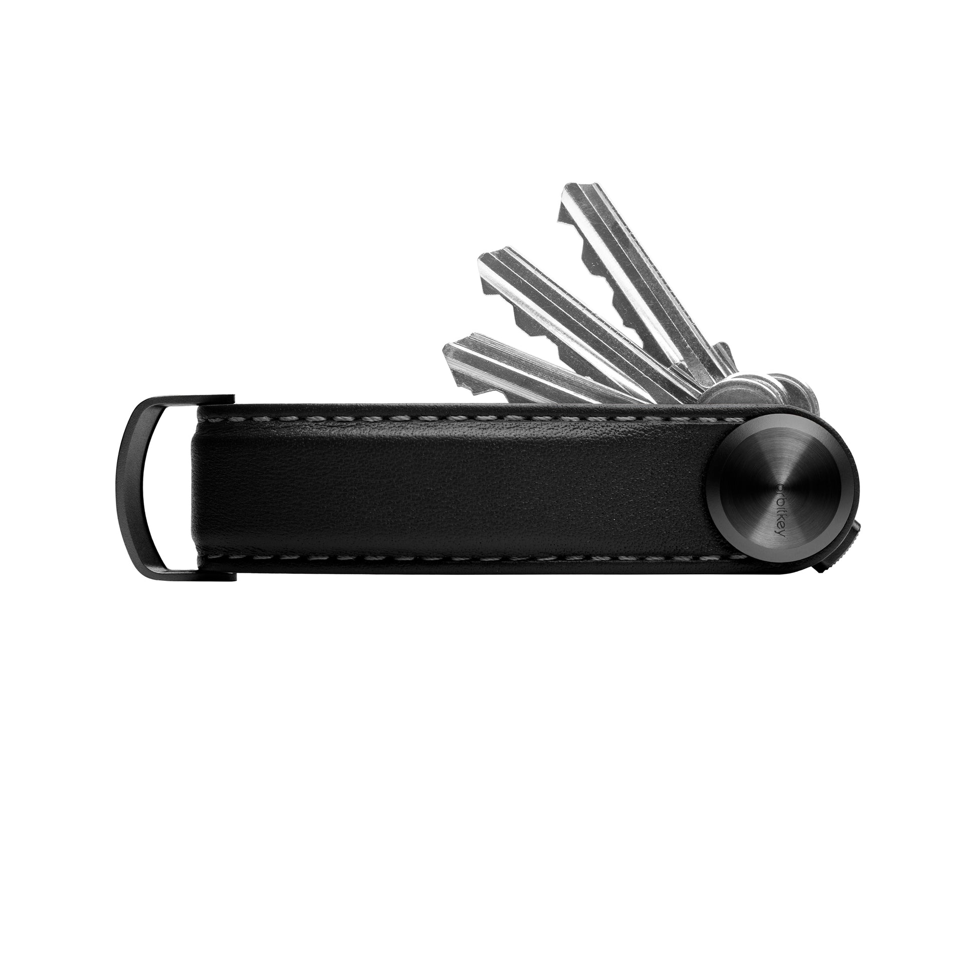 Orbitkey Sleutelhouder Pro Blackout│Key Organiser│art. KPR1-BKT-101│liggend met uitgevouwen sleutels