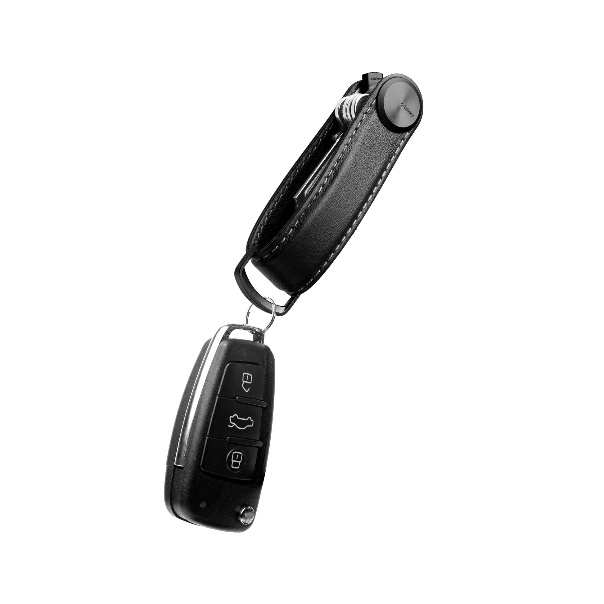 Orbitkey Sleutelhouder Pro Blackout│Key Organiser│art. KPR1-BKT-101│zwevend met autosleutel aan D-clip