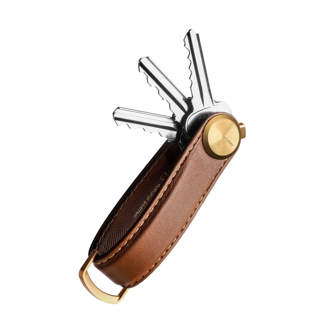 Orbitkey Sleutelhouder Pro Cedar│Key Organiser│art. KPR1-CDR-101│vooraanzicht schuin met uitgevouwen sleutels