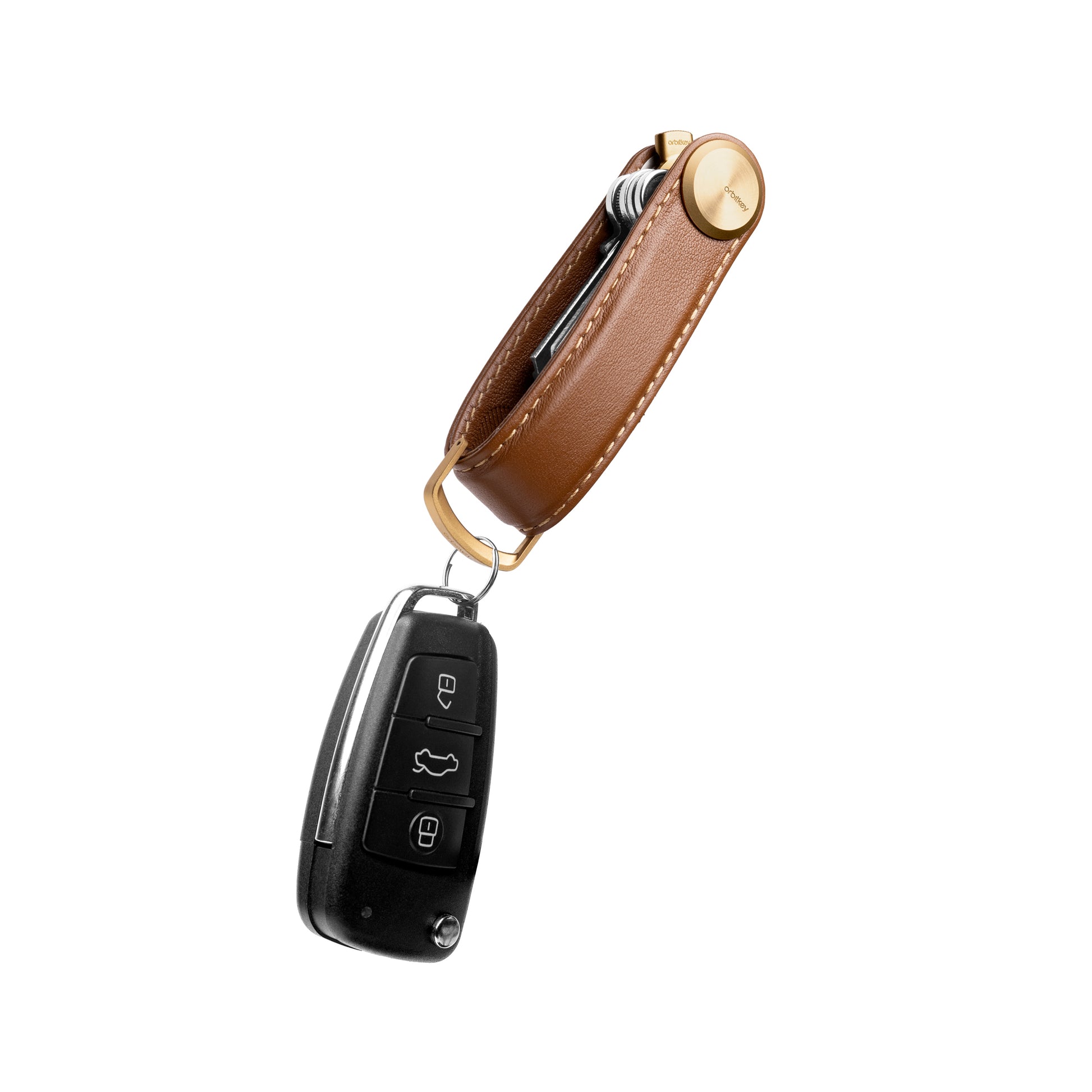 Orbitkey Sleutelhouder Pro Cedar│Key Organiser│art. KPR1-CDR-101│zwevend met autosleutel aan D-Clip