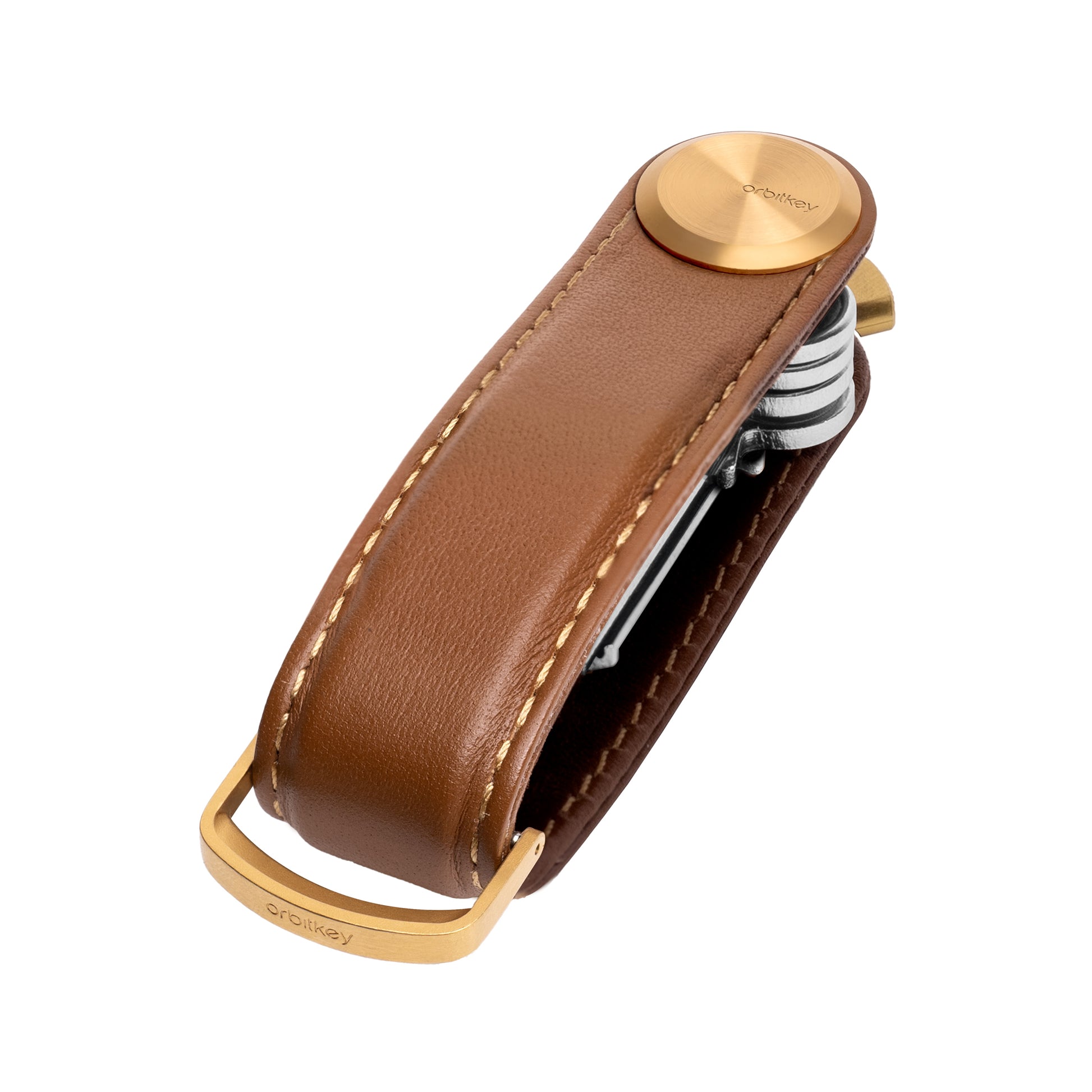 Orbitkey Sleutelhouder Pro Cedar│Key Organiser│art. KPR1-CDR-101│voorkant liggend met ingevouwen sleutels