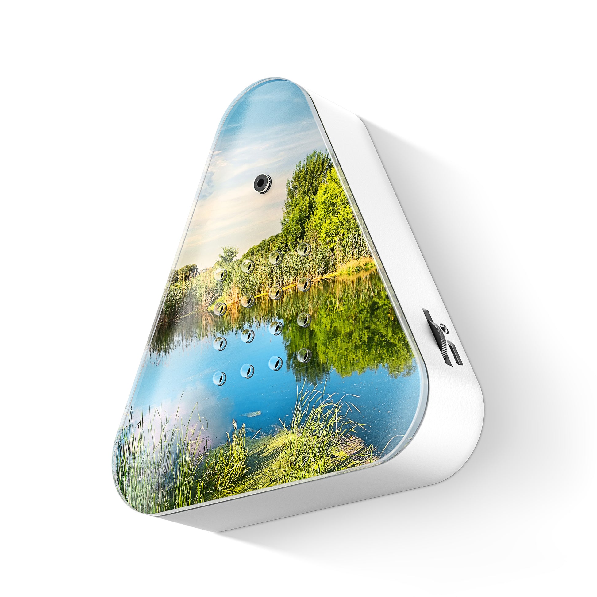 Lakesidebox Summertime│Huisje met Eendengeluiden│art. 11LSB0701001│Relaxound│hangend tegen witte achterwand