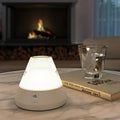 Salerno Sand Oplaadbare Tafellamp│Buitenverlichting│Leonardo│art. 76034│met wit licht aan op salontafel