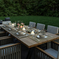 Salerno Wit Oplaadbare Tafellamp│Buitenverlichting│Leonardo│art. 76031│3 stuks op buitentafel met licht aan