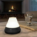 Salerno Zwart Oplaadbare Tafellamp│Buitenverlichting│Leonardo│art. 76030│met wit licht aan op salontafel
