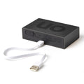 Lexon Flip Premium Wekker Zwart│Art. LR152N│achterkant met USB-kabel