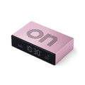 Lexon Flip Premium Wekke Digitaal Light Pink│art. LR152LP│bovenaanzicht schuin met On-teken boven