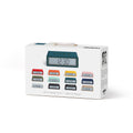 Lexon Flip+ Wekker Digitaal Lichtblauw│Radio Controlled│art. LR150LB1│achterkant verpakking
