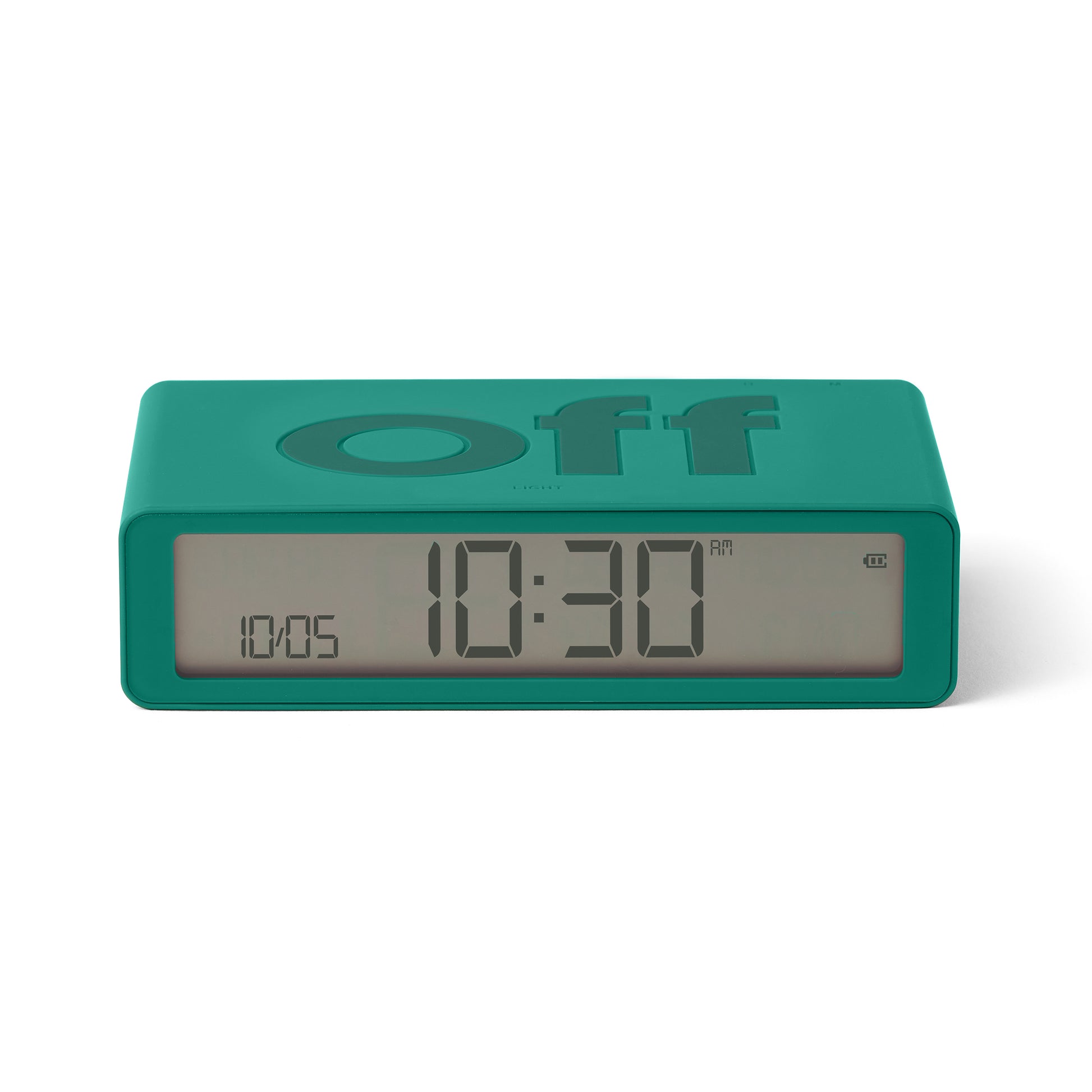 Lexon Flip Classic Wekker Digitaal Emerlad│art. LR157V2│vooraanzicht met licht uit